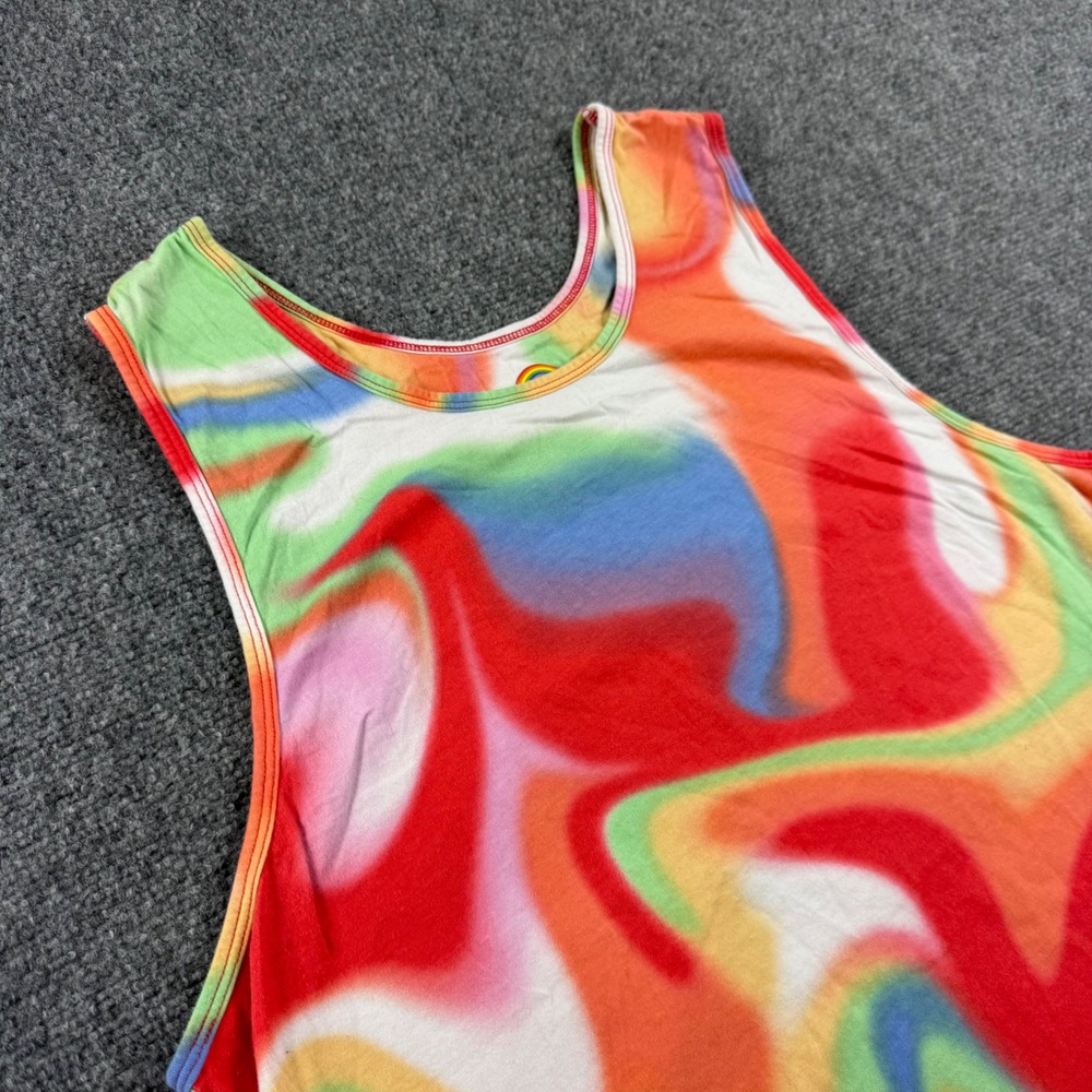 Hollister Tank Top XL Multi Color Pride Rainbow Swirl Sleeveless Women